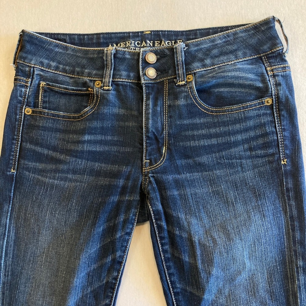 American Eagle Artist Crop Jeans Womens 6 Dark Wash Super Stretch 23 Inseam - Picture 12 of 15